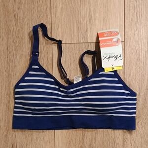 Playtex Blue and White Striped Nursing Bra